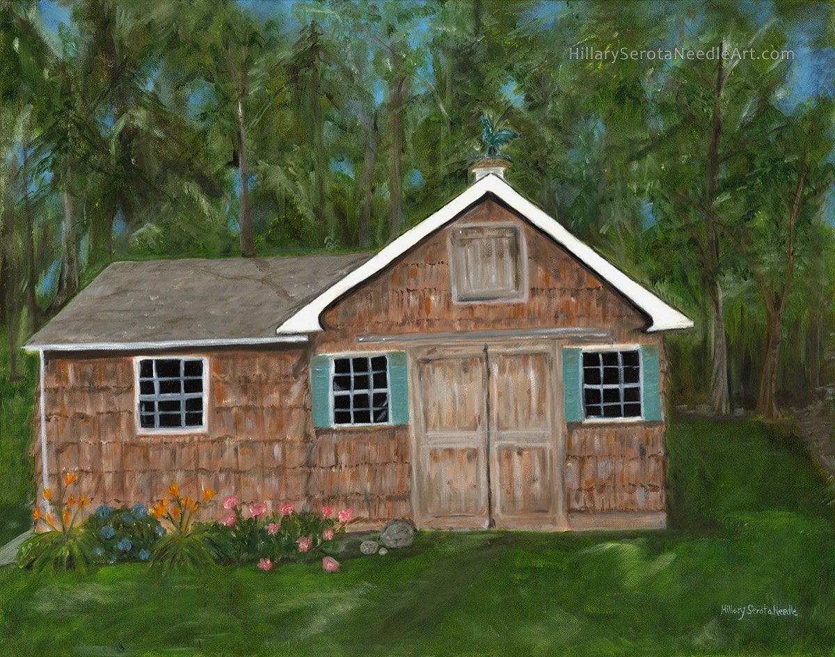 Painter Hillary Serota Needle’s high-resolution digital image ‘Summer Barn,’ scanned by Chica Prints