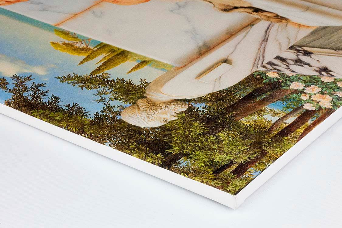 Close-up of a canvas print